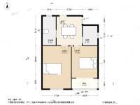 城东新村2室1厅1卫55.5㎡户型图