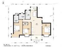 三湘四季花城3室2厅2卫135.6㎡户型图