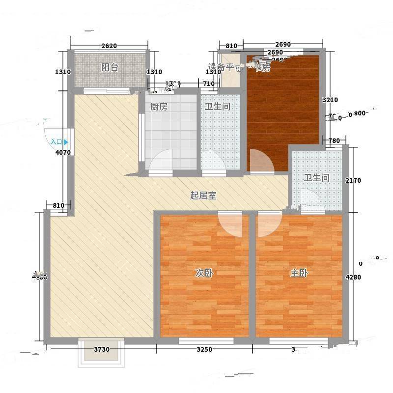 上域逸庭苑3室0厅0卫88㎡户型图