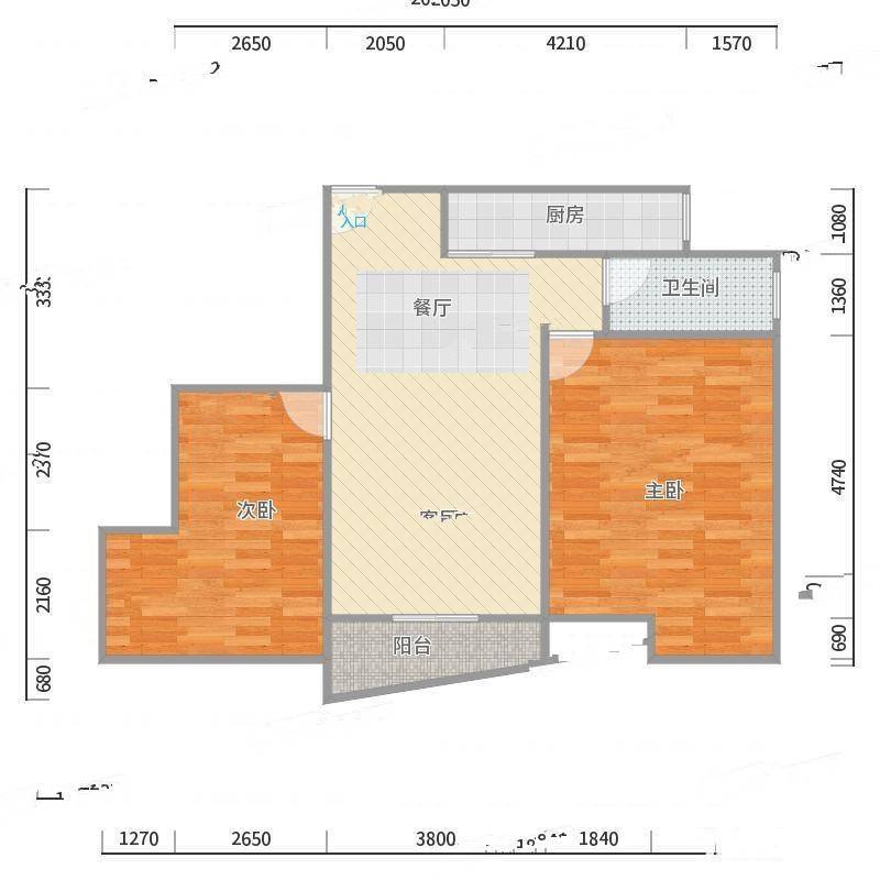 三花现代城二期2室0厅0卫94㎡户型图