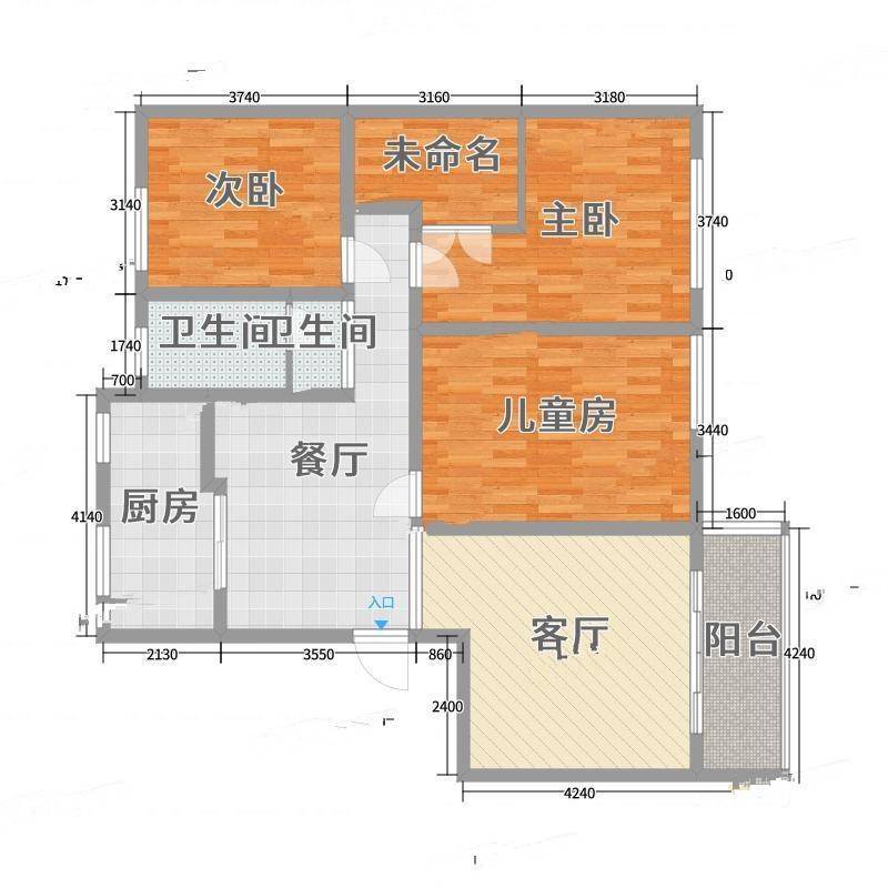 崇明新城明珠花苑3室0厅0卫135㎡户型图