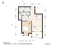 慧芝湖花园一期1室2厅1卫72.5㎡户型图
