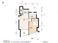 慧芝湖花园一期1室2厅1卫78㎡户型图