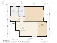 朱家滩小区2室1厅1卫53.4㎡户型图