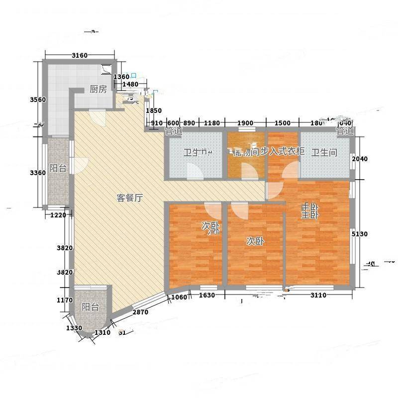 滨江国际3室0厅0卫159㎡户型图