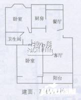 阳光苑三期2室2厅1卫77.7㎡户型图