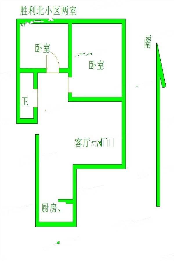 胜利小区3室1厅1卫90㎡户型图