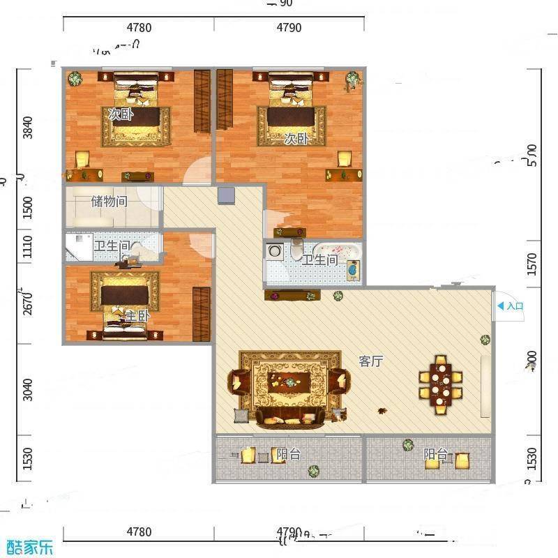 贝村南路3室0厅0卫169㎡户型图