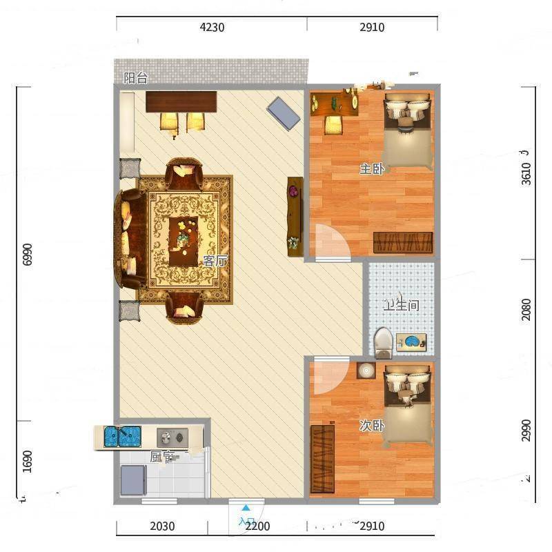 阳光都市公寓2室0厅0卫77㎡户型图