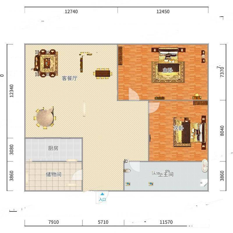 东方大厦2室0厅0卫607㎡户型图