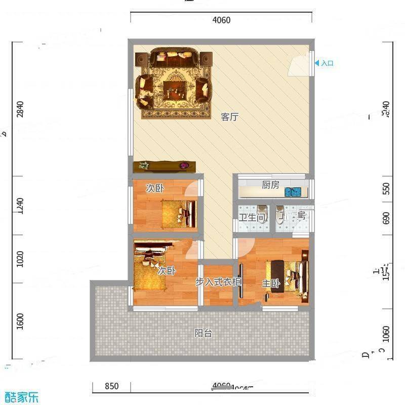 世纪公寓3室0厅0卫36㎡户型图