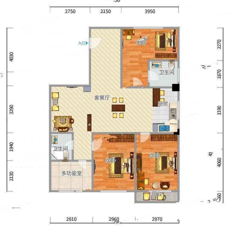 沙洲豪庭3室0厅0卫115㎡户型图