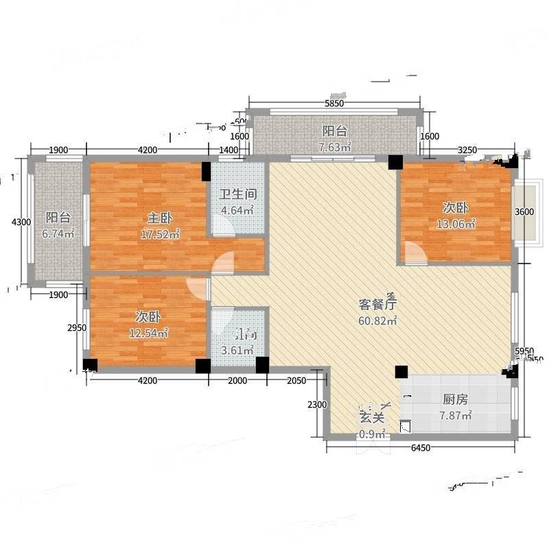 香槟左岸3室0厅0卫130㎡户型图