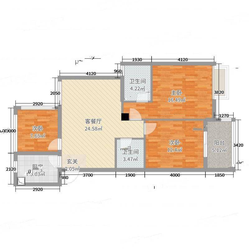 百合春天3室0厅0卫99㎡户型图