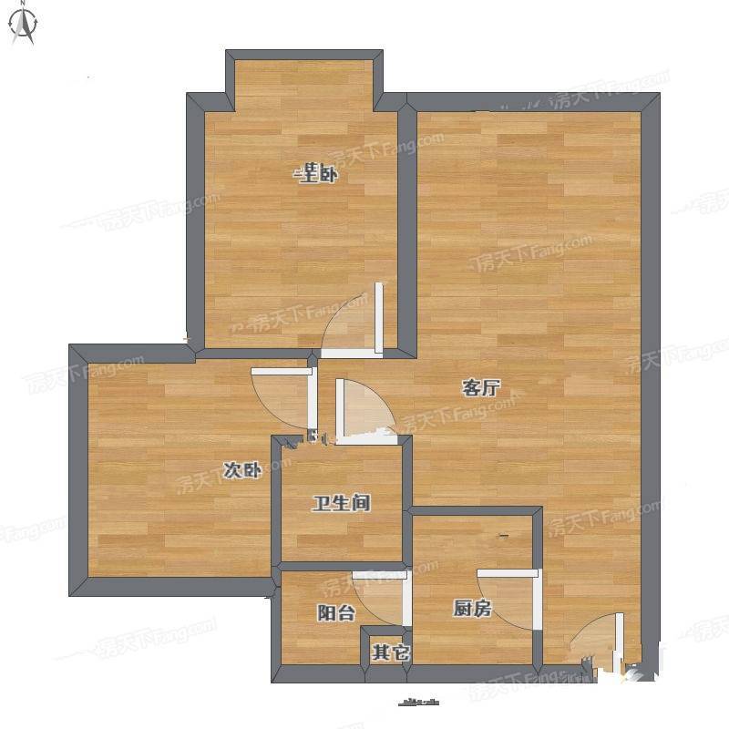 凤凰印象2室1厅0卫54㎡户型图