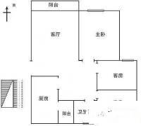 东海龙腾公寓3室2厅1卫75㎡户型图