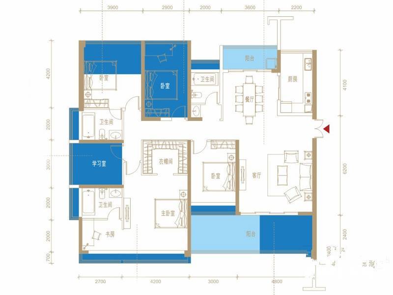 光明大第别墅5室2厅3卫176㎡户型图