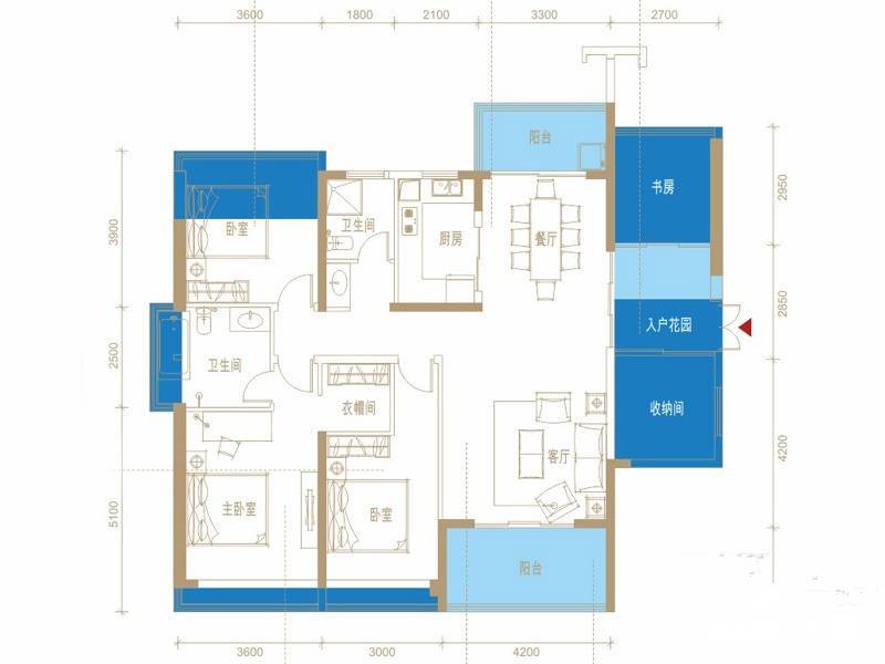 光明大第别墅5室2厅2卫131㎡户型图