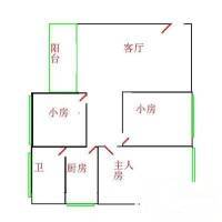 翠薇园3室2厅1卫73㎡户型图