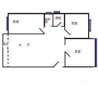 福中福花园二期3室2厅1卫67㎡户型图