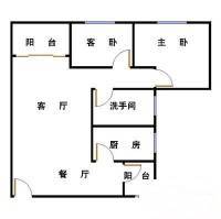 金田花园(南山)2室2厅1卫58㎡户型图