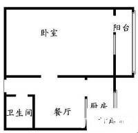 南油乐群楼1室1厅1卫48㎡户型图