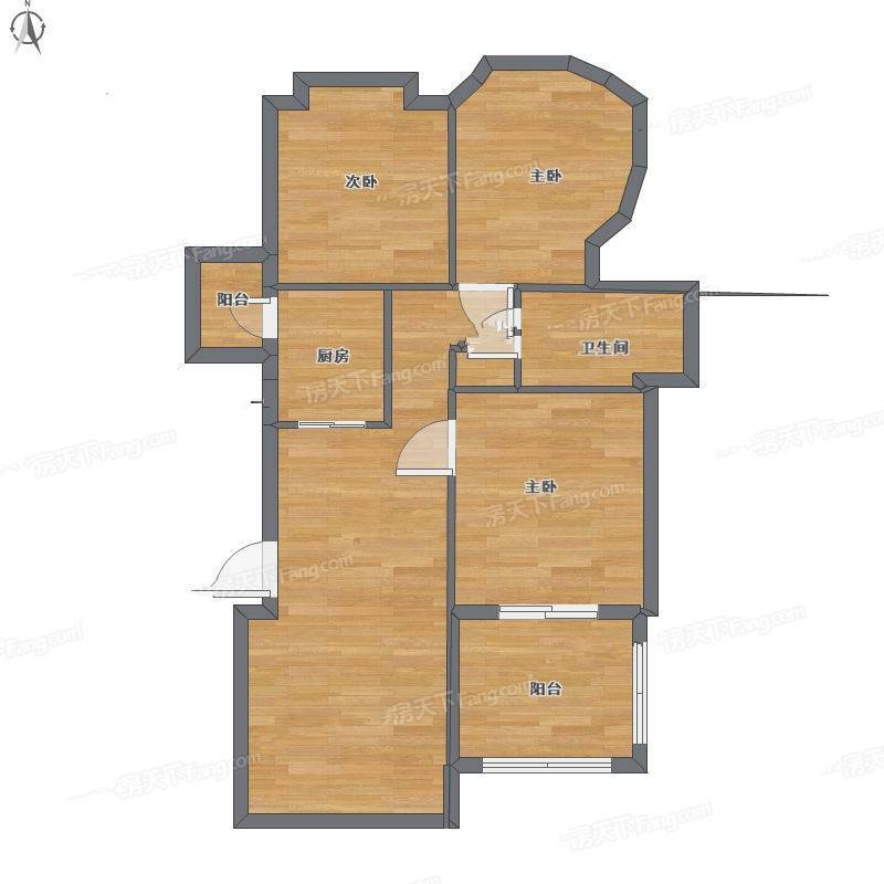 万科城3室1厅0卫95㎡户型图