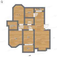 香林玫瑰园3室1厅0卫74㎡户型图