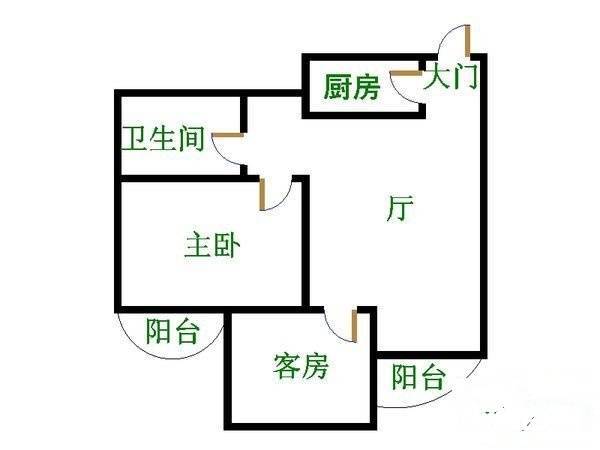 五园季节2室2厅1卫81㎡户型图