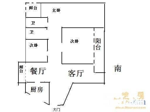 信义锦绣花园二期3室2厅1卫110㎡户型图