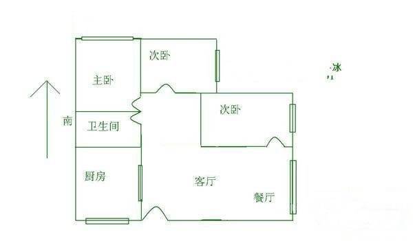 桃源村3室2厅1卫71㎡户型图