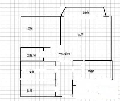 城龙花园二期3室2厅1卫107㎡户型图