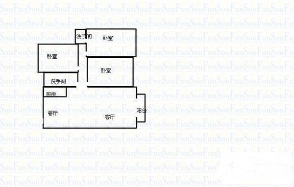 雅庭名苑二期3室2厅2卫114㎡户型图