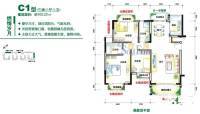 风临四季花园3室2厅2卫102.2㎡户型图