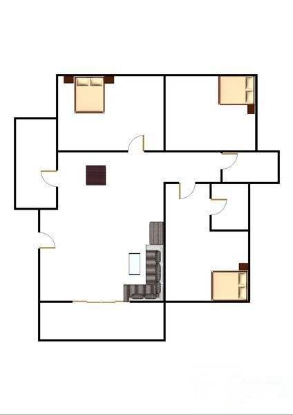 欧景城华庭北区3室1厅2卫96㎡户型图