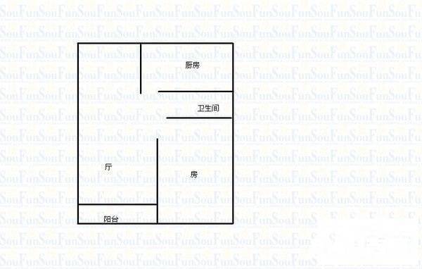 九州家园1室1厅1卫45㎡户型图