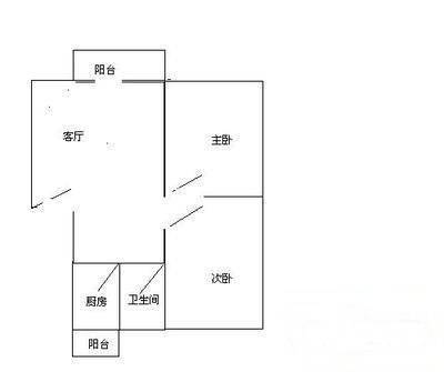 台湾花园(坂田)2室2厅1卫82㎡户型图