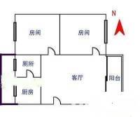 莲塘D小区2室2厅1卫64㎡户型图