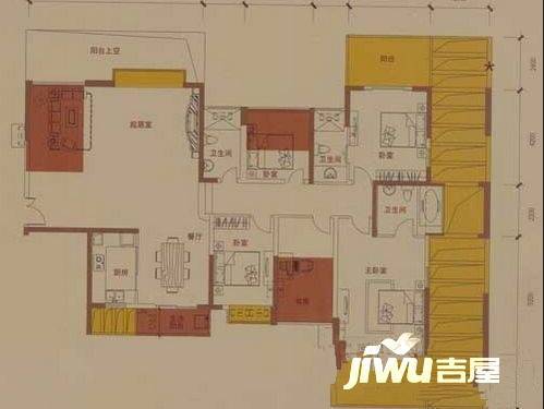 奥林华府二期5室2厅3卫215㎡户型图