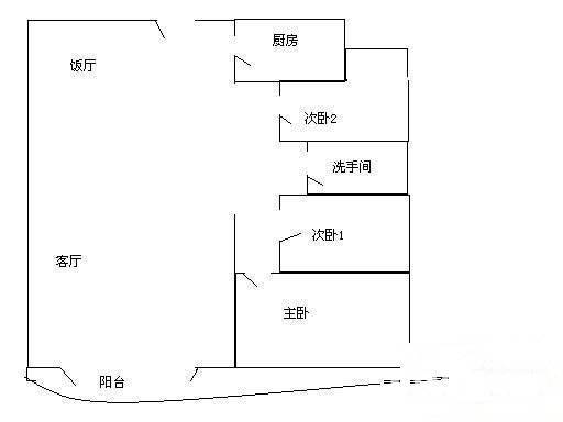 锦绣东方3室2厅1卫96㎡户型图