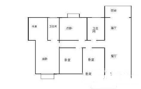 锦绣东方3室2厅2卫89㎡户型图