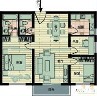 西湖苑3室2厅1卫115㎡户型图