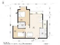 嘉多利花园2室1厅1卫74.8㎡户型图