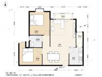 嘉多利花园2室1厅1卫74.8㎡户型图