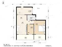 天地峰景2室1厅1卫76.5㎡户型图
