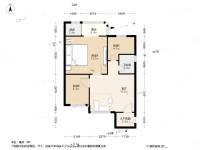 翠薇园3室1厅1卫58.5㎡户型图