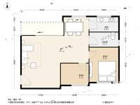 翠薇园2室2厅1卫70㎡户型图