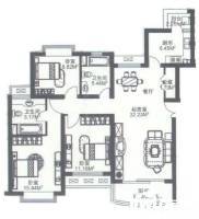 高发住宅楼3室2厅2卫95㎡户型图