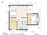 华清园2室1厅1卫58.9㎡户型图