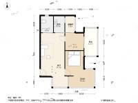 东门金座2室1厅1卫55.7㎡户型图